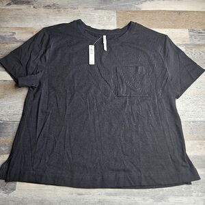 Soma NEW Our Most Loved Cotton SS Pocket Tee Black Medium Spring 2025